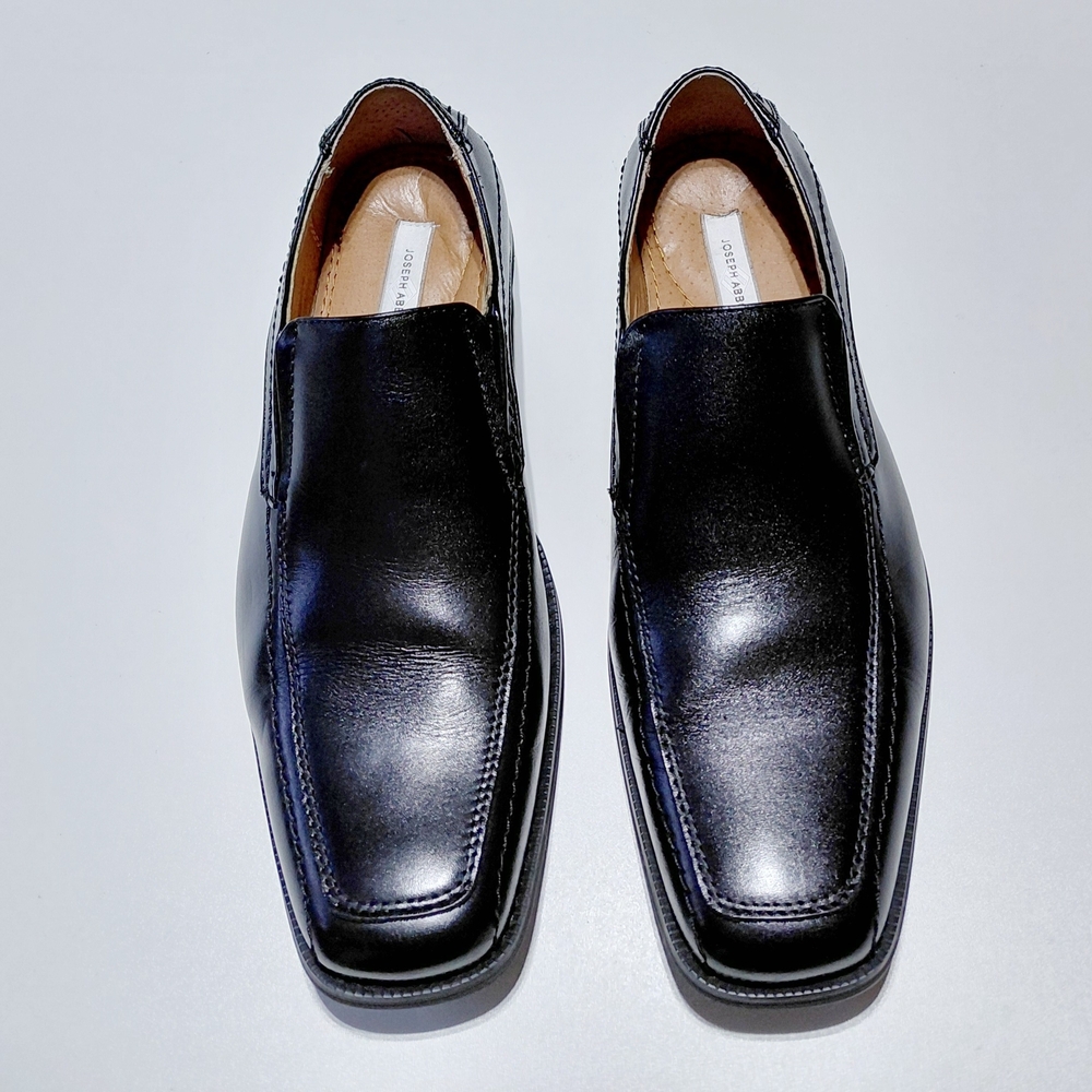 JOSEPH ABBOUD Men's  Black Leather Slip-On Dress Shoes Size 9.5M